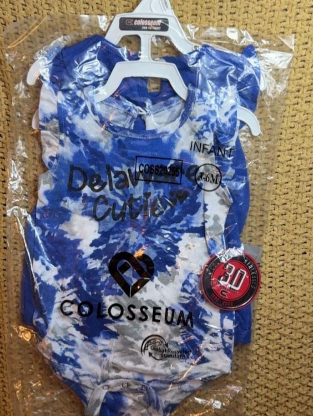 Colosseum Delaware Blue Hens Infant 3-6M Tie-Dye Bodysuit Set